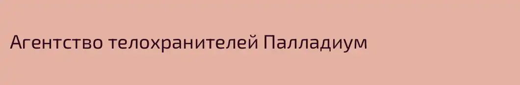 Агентство телохранителей Палладиум 